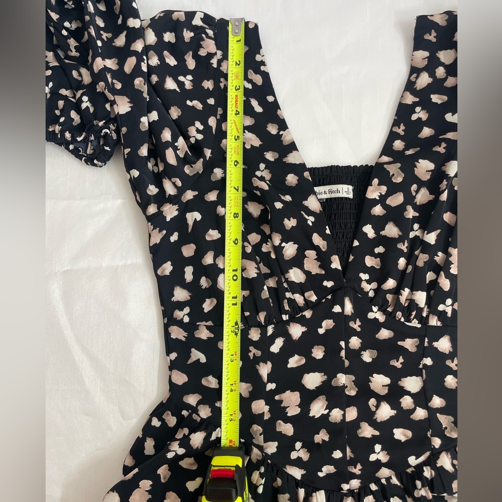 Abercrombie & Fitch Black and Cream Long Sleeve Dress Women’s Size S - Picture 8 of 14